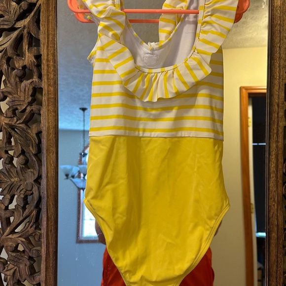 Janie and Jack 7 Sailor Yellow Striped Swimsuit - Picture 2 of 4